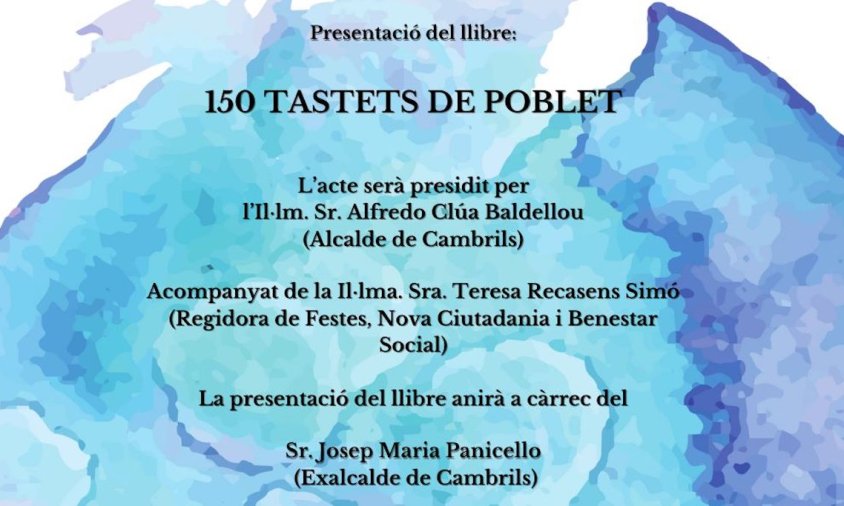 Cartell de la presentació del llibre "150 tastets de poble"