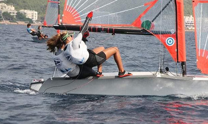 Alícia Fras i Maria González, en plena competició