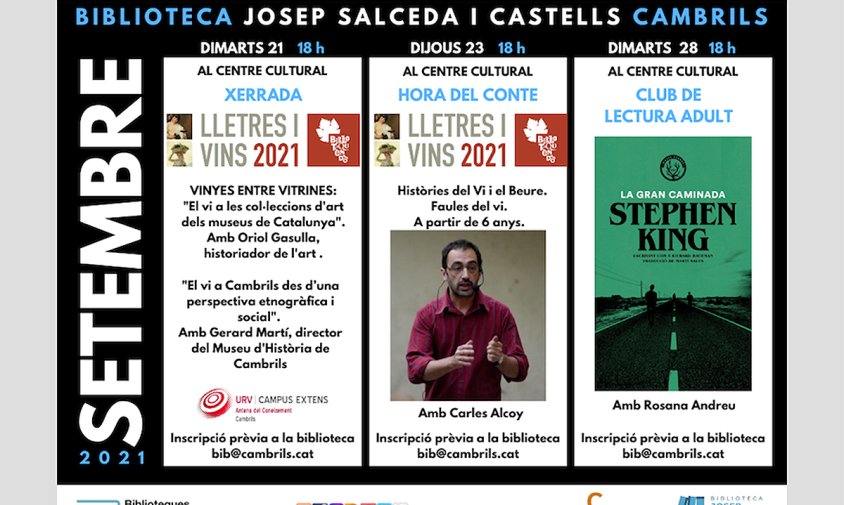 Cartell de les activitats de la Biblioteca per aquest mes de setembre