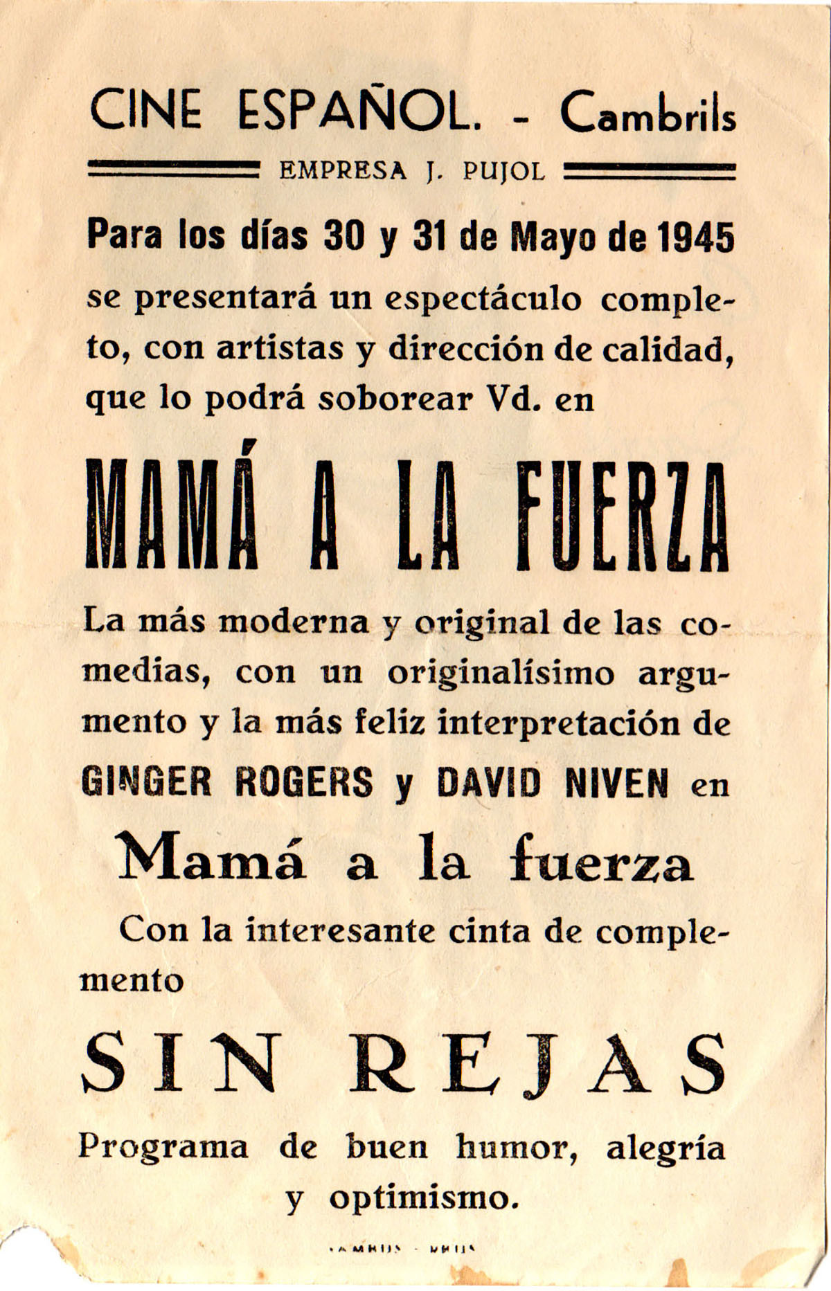 mama fuerza cambrils cinema 1945