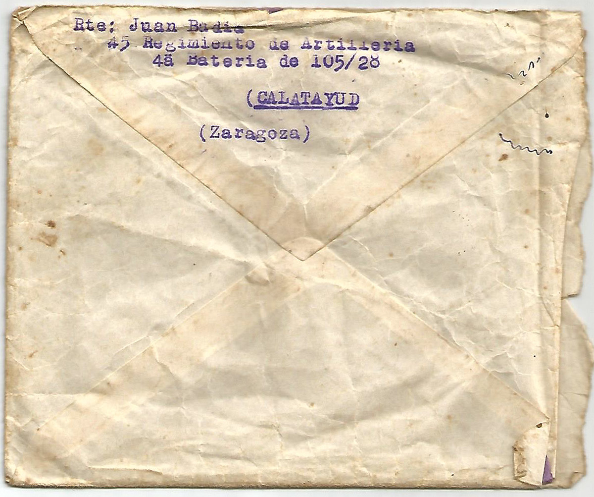 sobre carta servei militar cambrils 1940