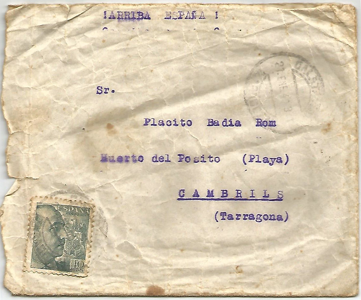 sobre carta servei militar cambrils 1940