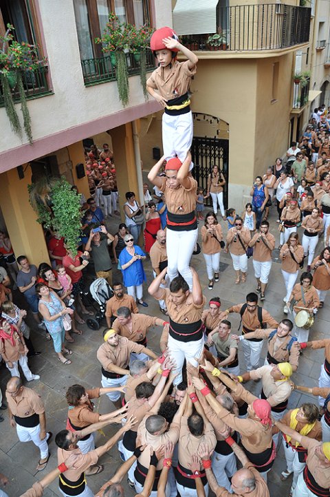 Pilar de 4 caminant dels Xiquets de Reus