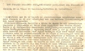 Certificat de compareixença al Jutjat de Cambrils per una herència / 1943