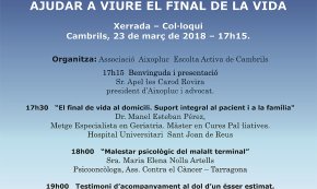 L'associació Aixopluc organitza la segona edició de la jornada «Ajudar a viure el final de la vida» 