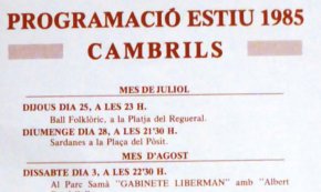 Programa-cartell «Estiu 1985»