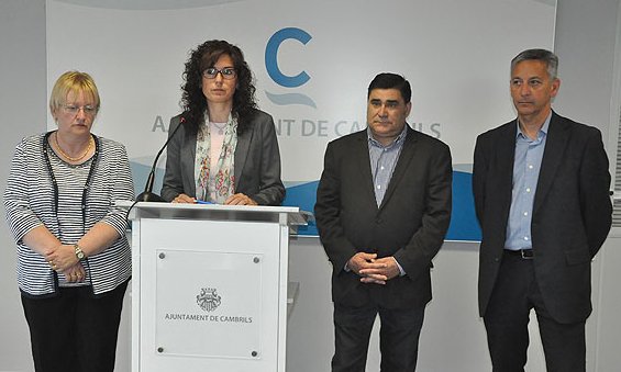 Carme Cros, Mercè Dalmau, Xavier Martí i Ramon Llobet, ahir, durant la roda de premsa