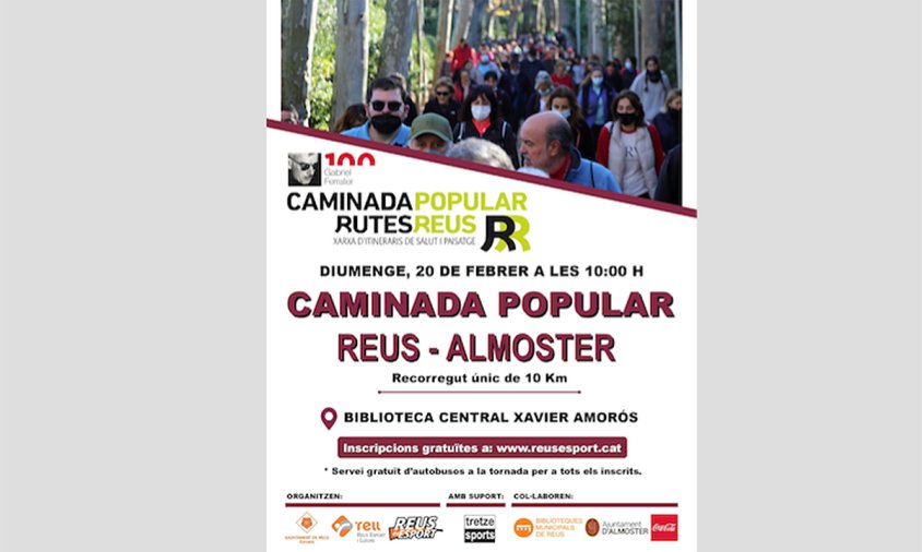 Cartell de la primera caminada popular que es farà de Reus a Almoster