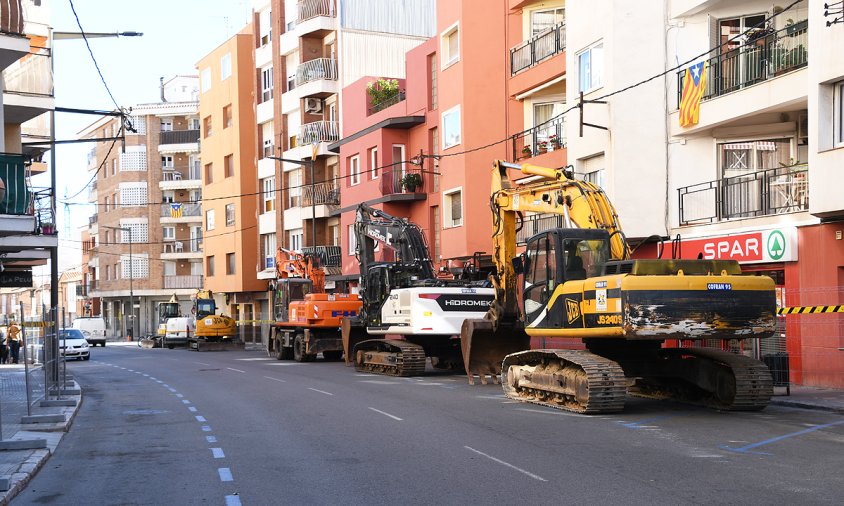 Aspecte de la Rambla de Jaume I, aquest matí