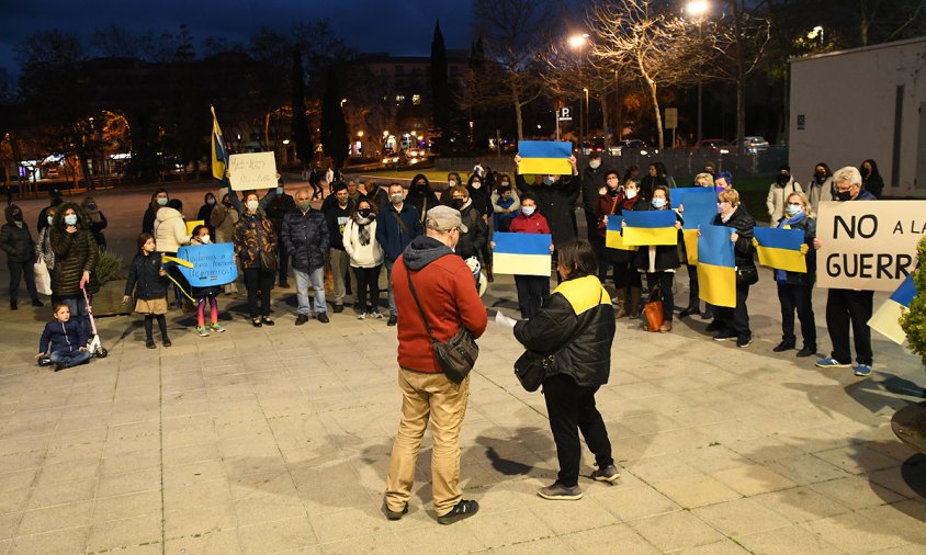 La concentració es va fer ahir a la tarda a la plaça de l'Ajuntament