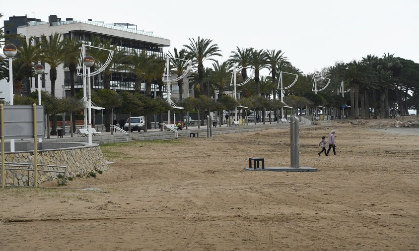 Aspecte de la platja del Regueral, aquest passat divendres