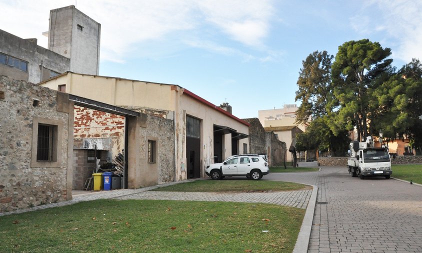 Imatge de les instal·lacions de la brigada municipal, a la plaça del Setge