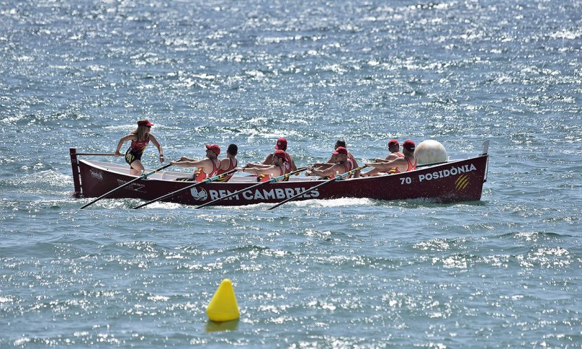 Imatge de l'equip veterà masculí durant la regata