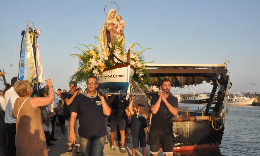 Un moment de la processó de la Mare de Déu del Carme celebrada l'any 2019