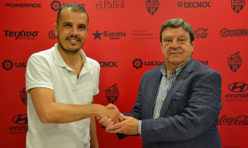 Albert Company al costat del president del Reus Deportiu, Xavier Llastarri