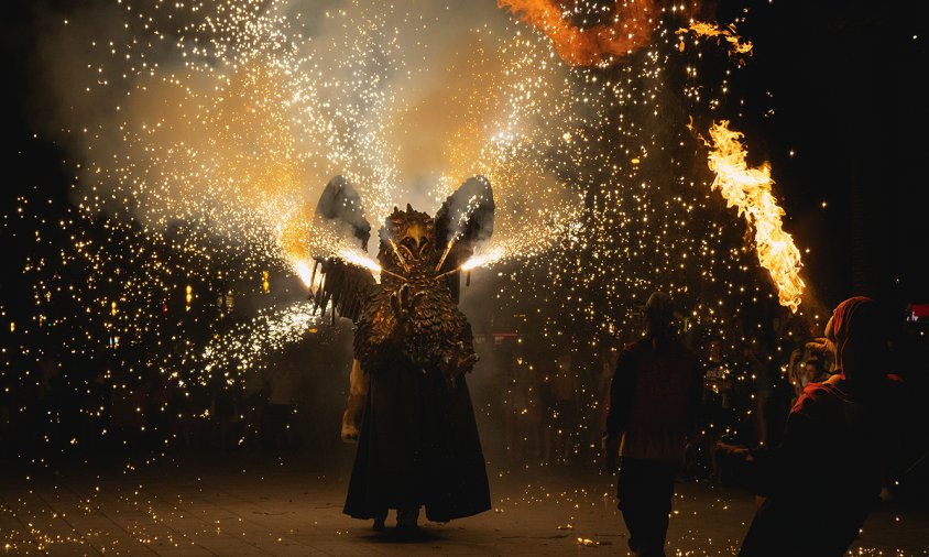 Un moment del correfoc d'ahir a la nit