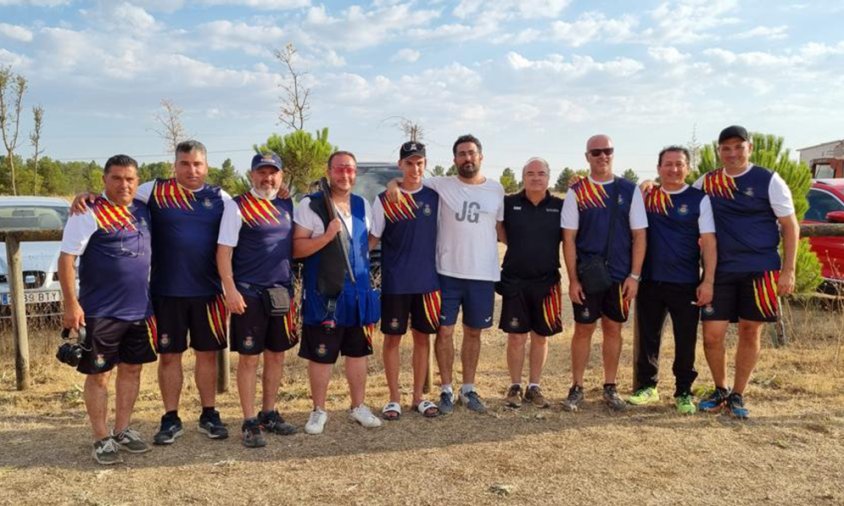 Antoni Ruiz Nat juntament amb l'equip català de tir olímpic que va participar al campionat d'Espanya celebrat a Valladolid