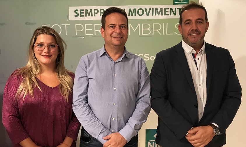 Natalia Pleguezuelos, Oliver Klein i Enric Daza, ahir, després de l'assemblea de l'NMC