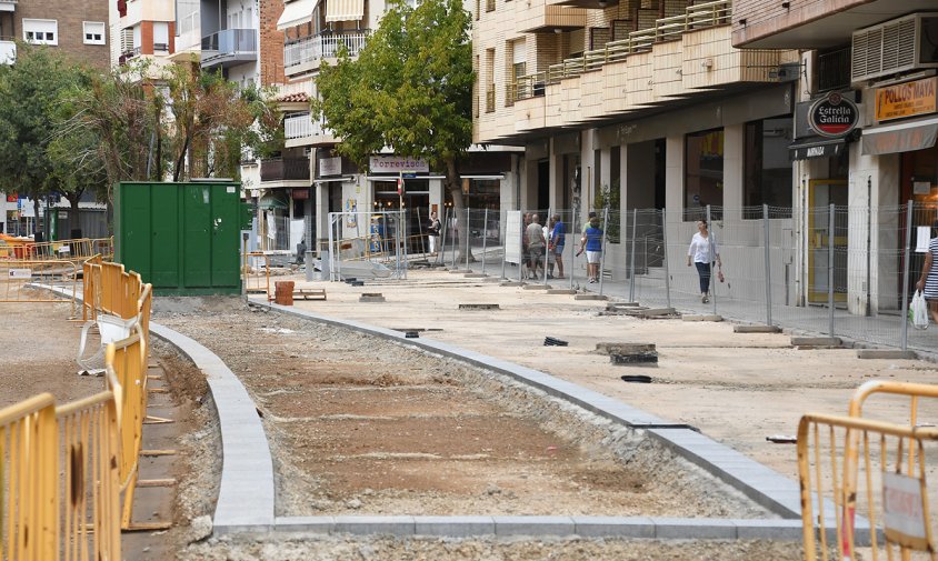 Aspecte de les obres de la rambla de Jaume I, a meitats d'aquest passat setembre