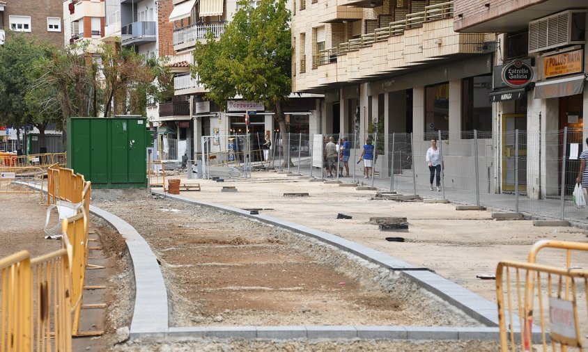 Aspecte de les obres de la rambla de Jaume I, aquest passat setembre