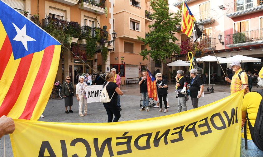 Imatge de la concentració d'ahir a la plaça de la Vila