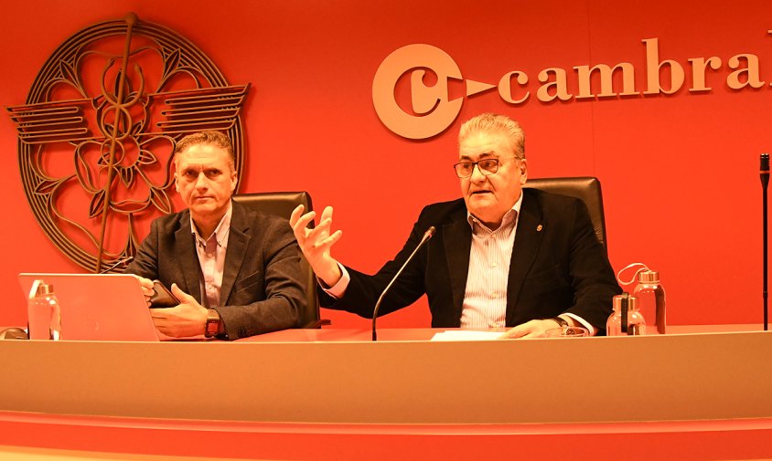 Josep Baiges i Jordi Just, secretari general i president de la Cambra de Comerç de Reus