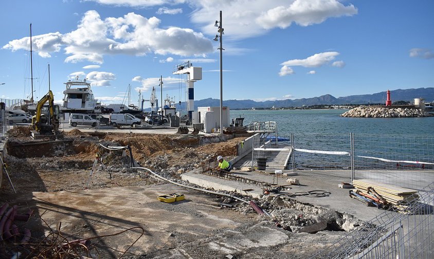 Imatge de les obres al Club Nàutic Cambrils