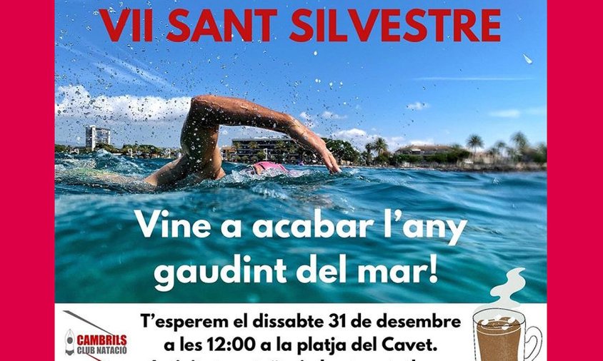 Cartell de la Sant Silvestre aquàtica que se celebrarà el proper dissabte al migdia