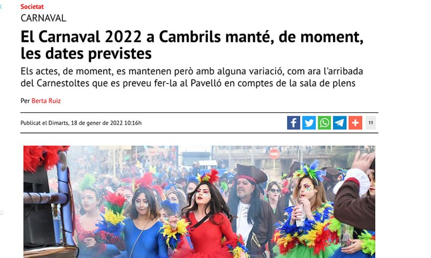 Captura de pantalla de la notícia més llegida de l'any 2022