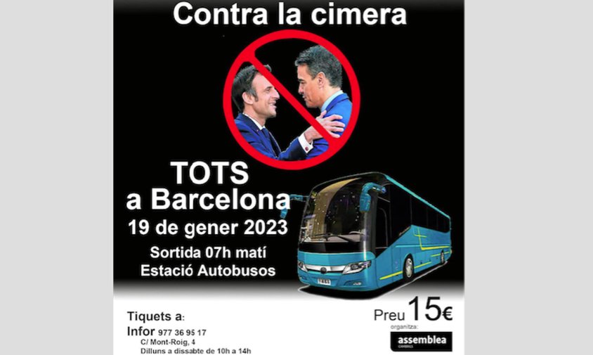 Cartell de la mobilització convocada a Barcelona, el proper 19 de gener