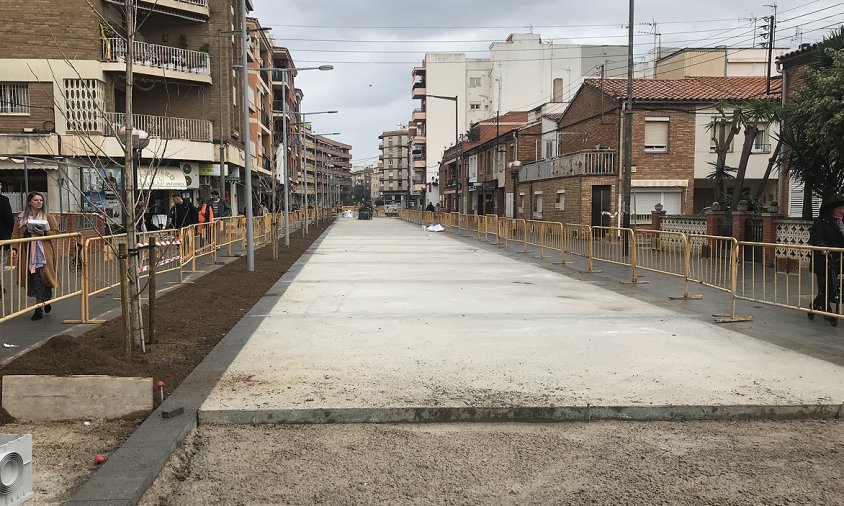 Aspecte dels treballs de remodelació de la Rambla de Jaume I, el passat diumenge 8 de gener