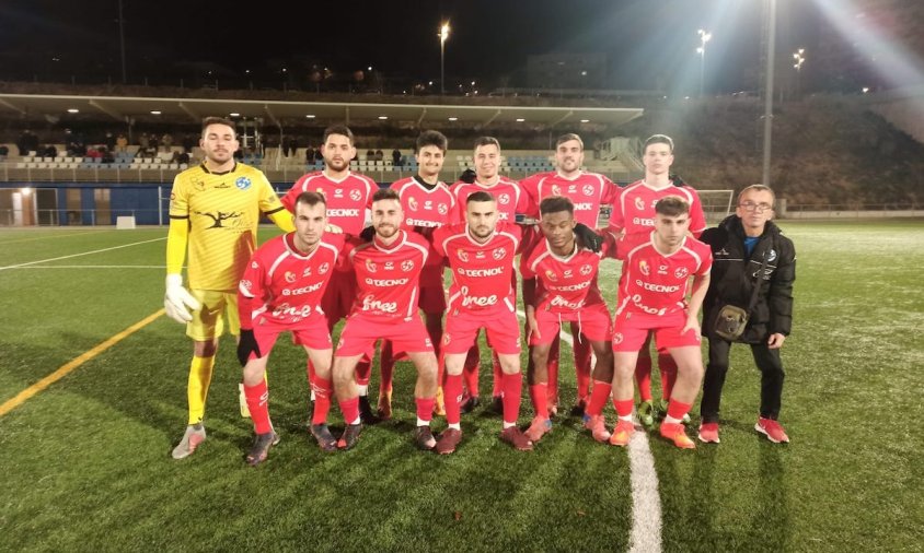 Plantilla del Cambrils Unió en el partit davant del Santfeliuenc