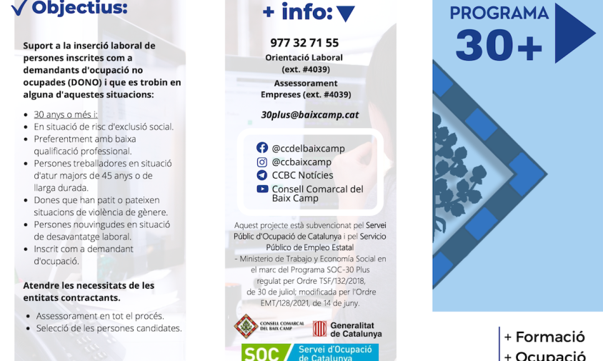 Cartell del programa 30 Plus del SOC