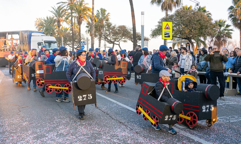 Comparsa de La Teca a la rua del Carnaval, aquest passat dissabte a la tarda