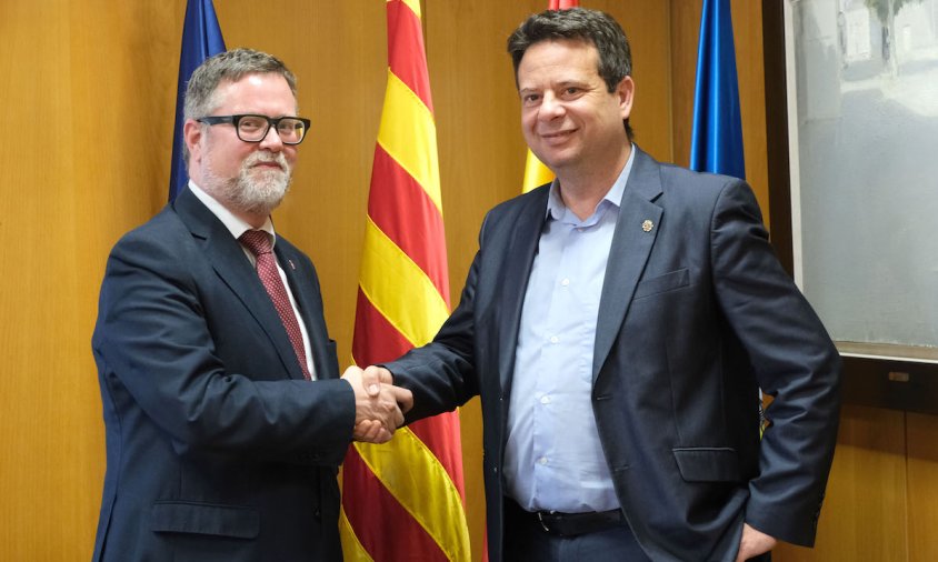 El subdelegat del govern de l’Estat a Tarragona, Santiago J. Castellà amb l'alcalde Oliver Klein