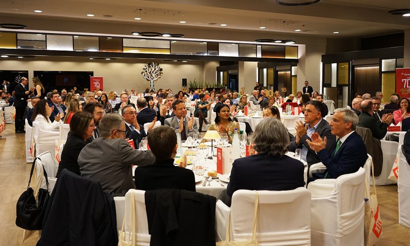 Aspecte de la sala que va acollir el sopar de la Revista Cambrils. a l'hotel Mas Gallau