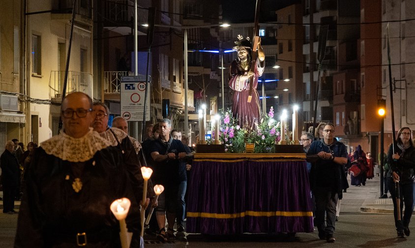 La professó del trasllat del Natzarè, ahir, al seu pas per la Rambla de Jaume I