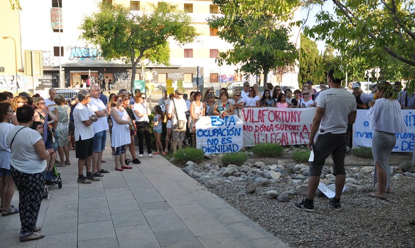 Concentració dels veïns de Vilafortuny el passat 5 de juliol