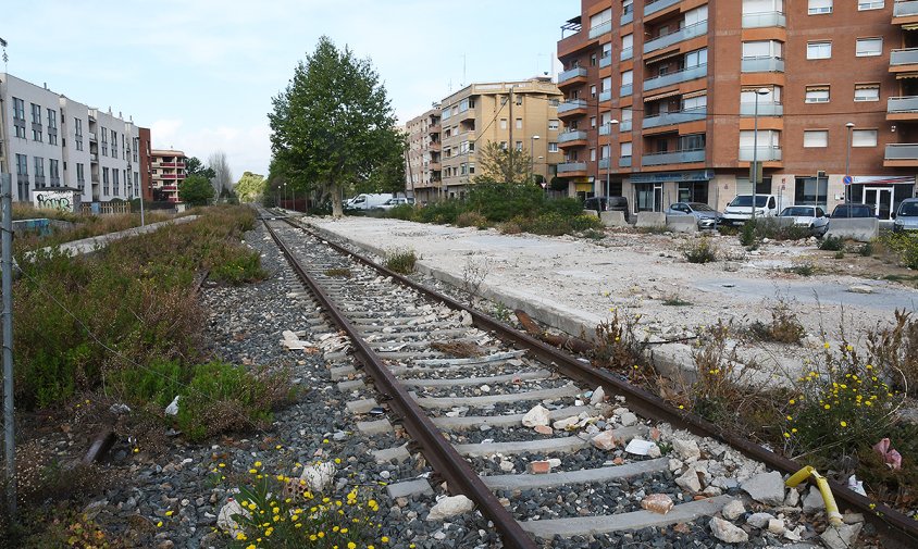 Aspecte actual de la zona de l'antiga estació de tren