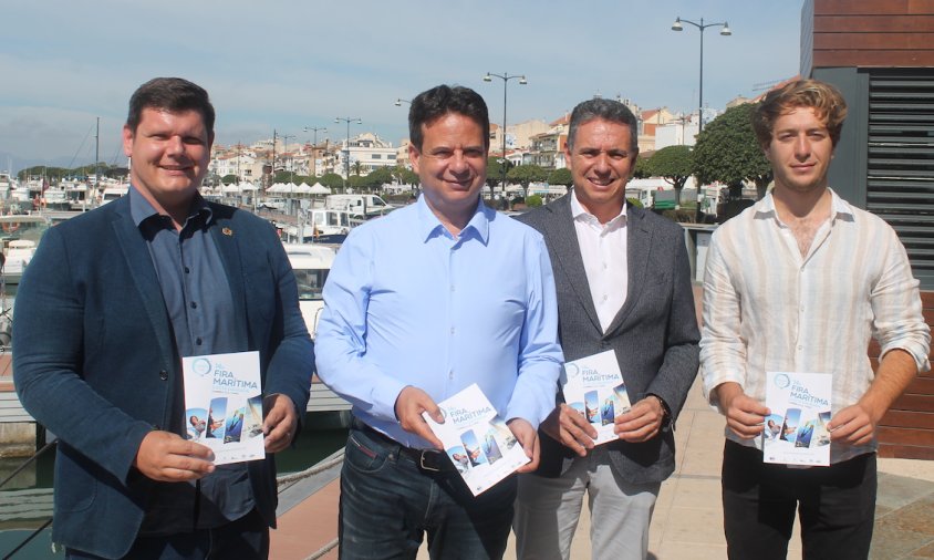 Juan Carlos Romera, Oliver Klein, Ramon Vallverdú i Aleix Monmany en la presentació de la 14a edició de la 14a Edició de al Fira Marítima