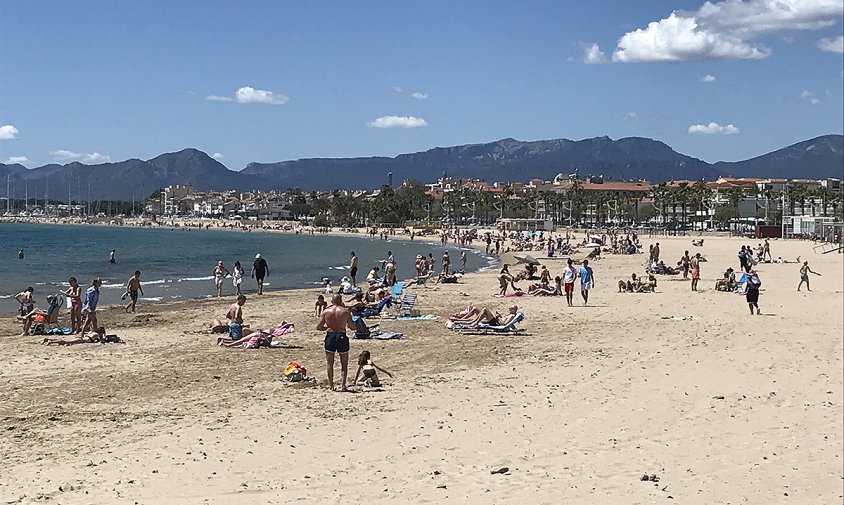 Aspecte de la platja del Regueral aquest passat dilluns 1 de maig