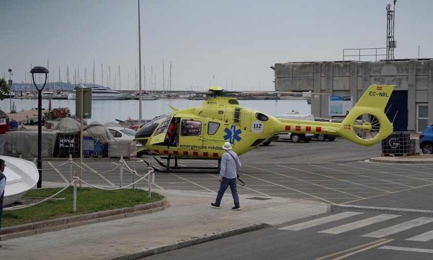 L'helicòpter va haver d'aterrar a la zona de la confraria