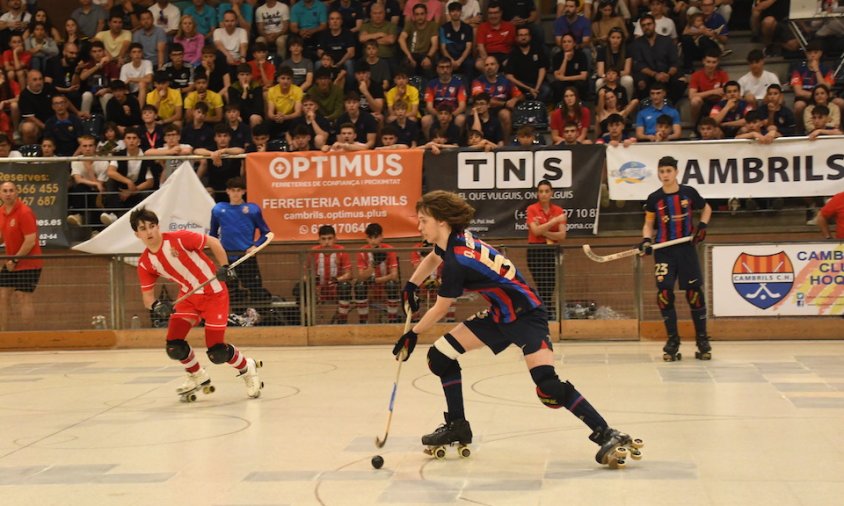 Imatge del Campionat de Catalunya d'hoquei patins que es va disputar al Pavelló Municipal, el passat mes d'abril