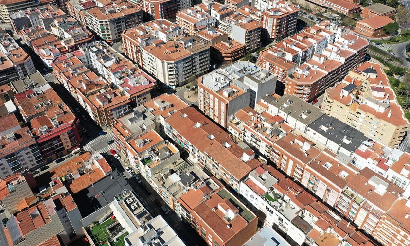 Vista aèrea del barri de l'Eixample Platja