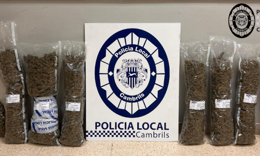 La càrrega de 5 kg de marihuana interceptada per la Policia Local