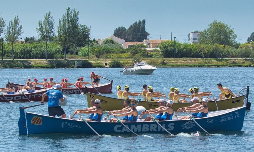 Imatge d'una de les regates disputades el passat cap de setmana al riu Ebre