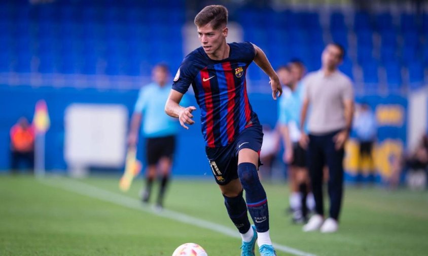 Estanis Pedrola en un partit amb el Barça Atlètic la passada temporada