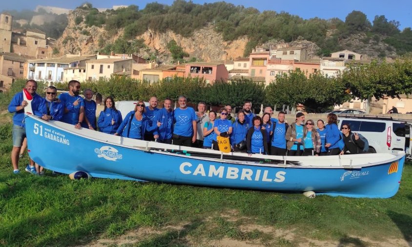 Membres dels Vent d'Estrop Vogadors que van participar a la baixada de l'Ebre