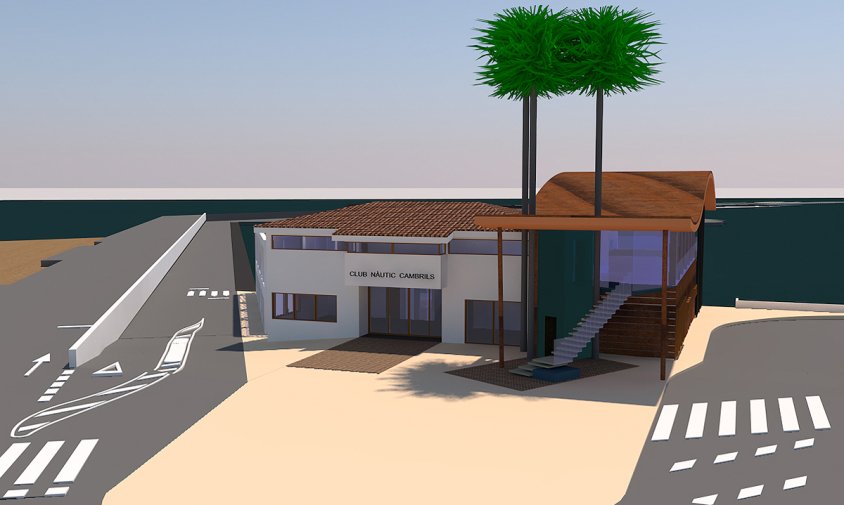 Simulació de la remodelació de l'edifici social del Club Nàutic Cambrils