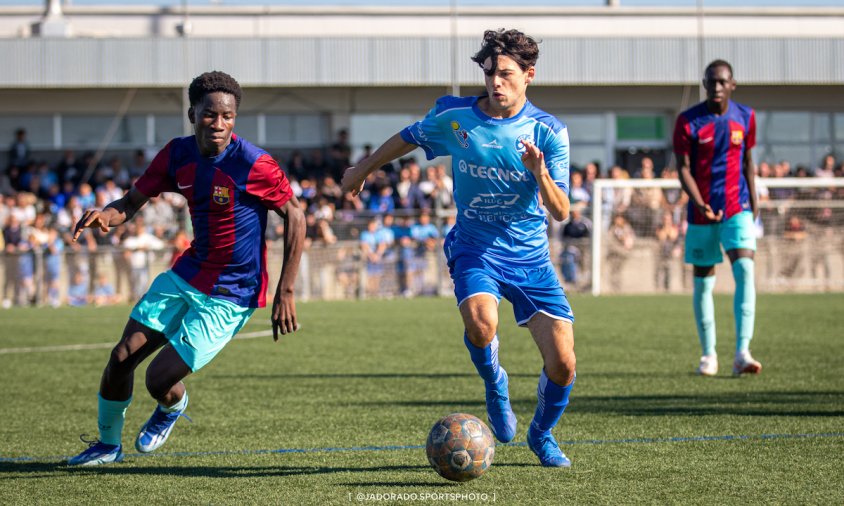 Imatge del partit entre el Cadet A i el Cadet B del FC Barcelona